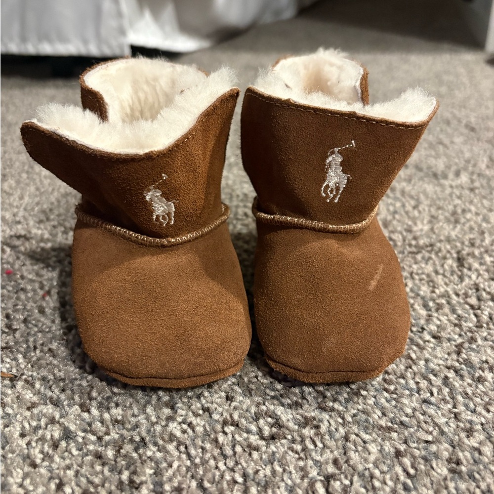 Ralph Lauren Brown Baby Booties
